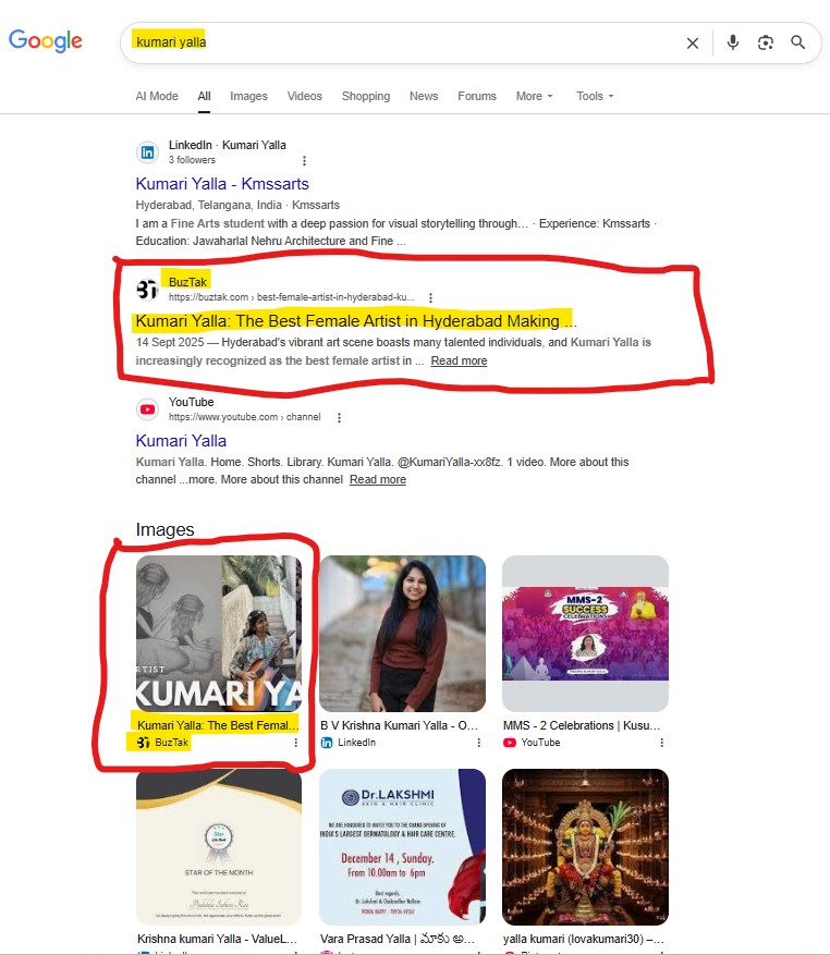 Google Search Result Example